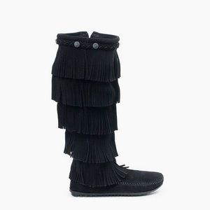 Black 5 layer Minnetonka boots